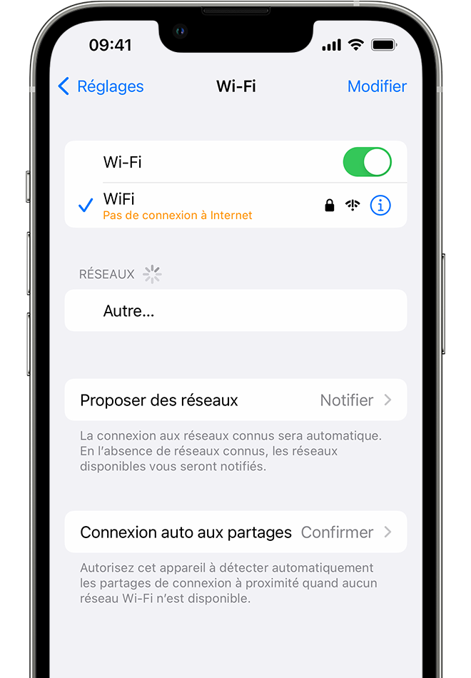 Essayez de connecter votre iPhone à un autre réseau Wi-Fi pour voir si le problème persiste.
Assurez-vous que votre mot de passe Wi-Fi est correctement entré sur votre iPhone.