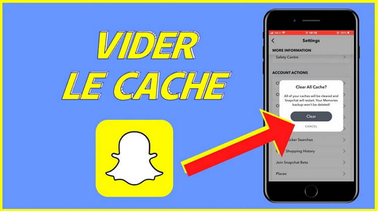 Ouvrir les paramètres de l'application Snapchat
Sélectionner Stockage