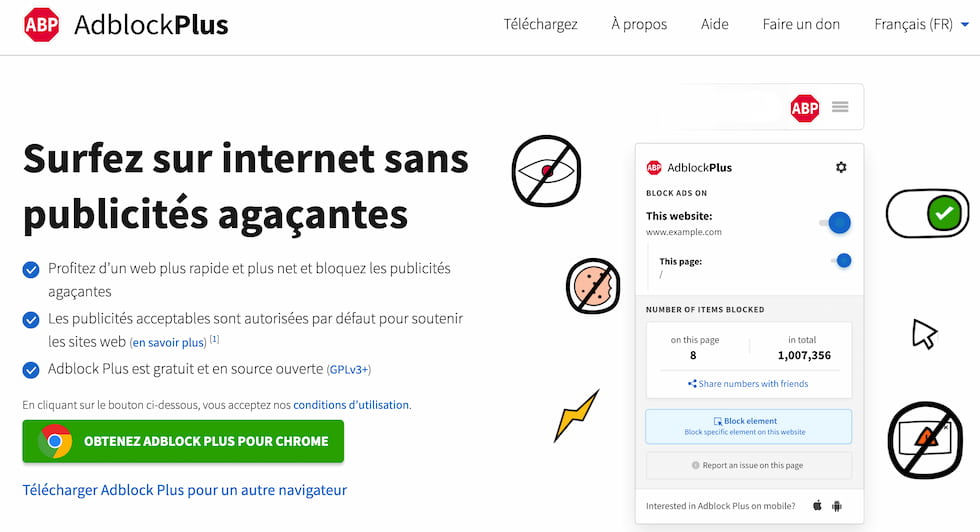 Utiliser un navigateur avec bloqueur de publicités: Installez un navigateur comme Brave ou AdBlock Browser, qui bloquent automatiquement les publicités intrusives.
Éviter les sites web non sécurisés: Les publicités indésirables peuvent provenir de sites web non sécurisés. Évitez de cliquer sur des liens suspects ou de visiter des sites peu fiables.