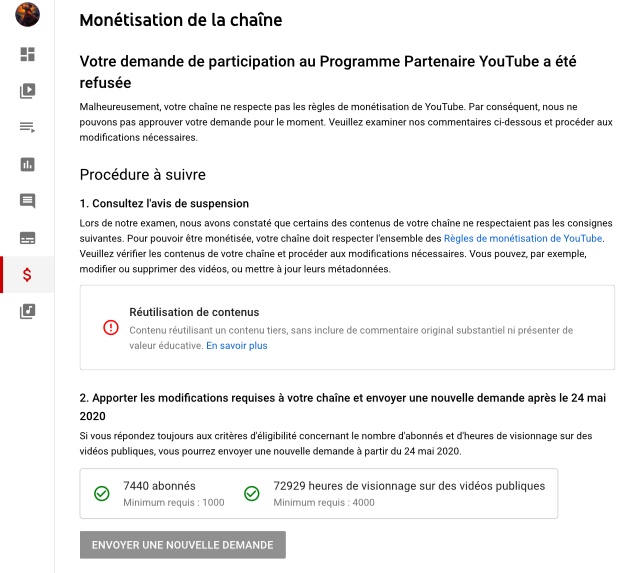 Vérifiez les paramètres de monétisation : Si vous avez activé la monétisation sur votre vidéo, assurez-vous que celle-ci est approuvée et que les vues sont prises en compte dans les statistiques.
Contactez le support de YouTube : Si le problème persiste, il peut être utile de contacter le support de YouTube pour obtenir de l'aide et des solutions spécifiques à votre cas.