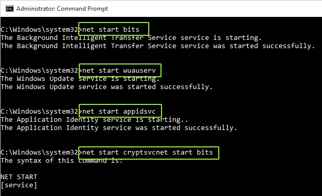 net start appidsvc
net start cryptsvc