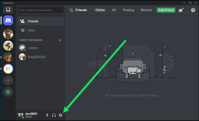 Ouvrez Discord et cliquez sur l'icône d'engrenage en bas à gauche pour accéder aux paramètres.
Cliquez sur l'onglet Mises à jour dans la colonne de gauche.