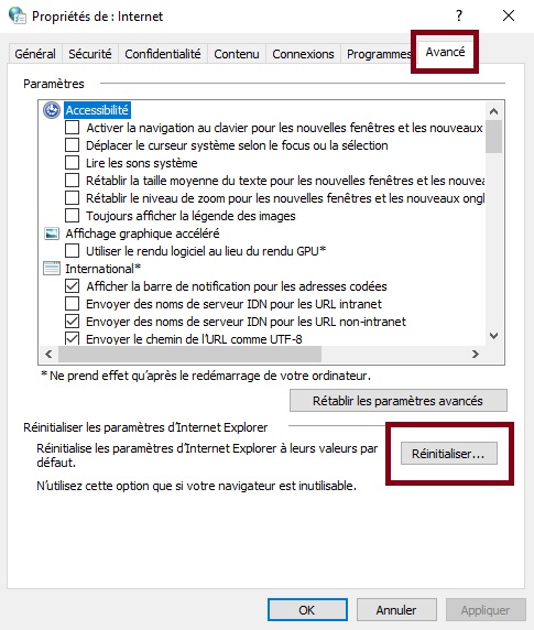 Réinitialiser les paramètres de proxy de l'ordinateur en cas de problème de connexion.
Vérifier l'état du disque dur et le réparer si nécessaire.